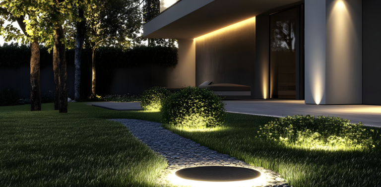 Garden lighting installed by electrician